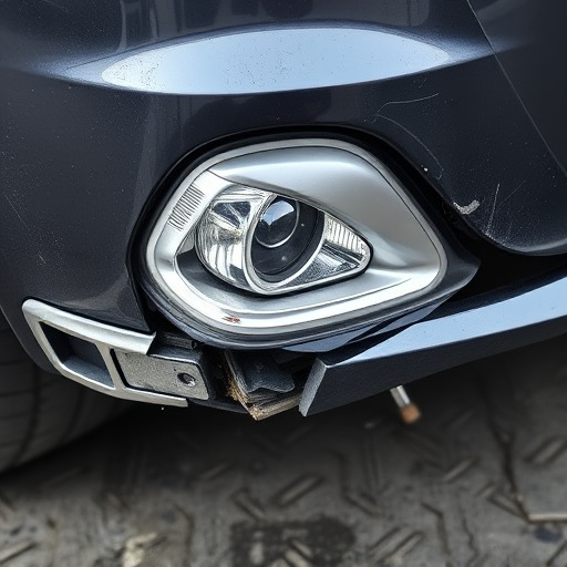 damaged car bumper