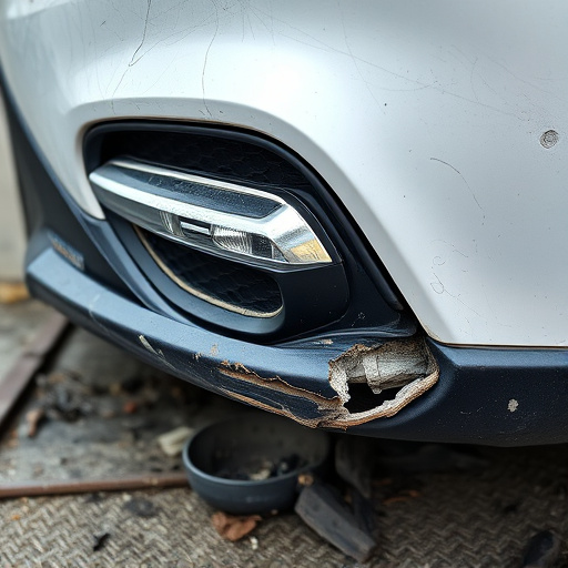damaged car bumper