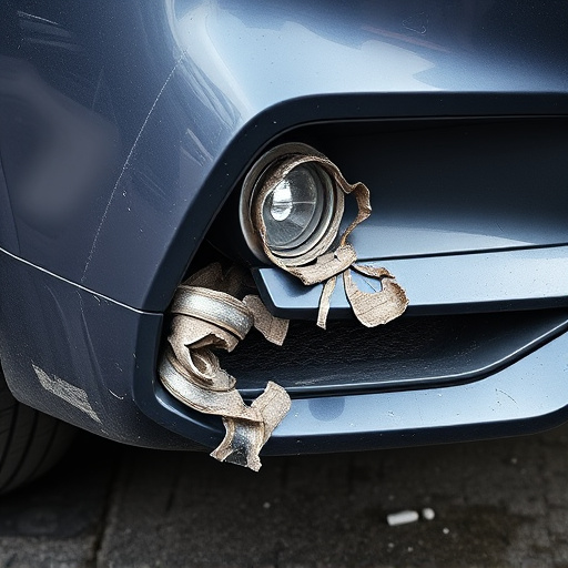 damaged car bumper