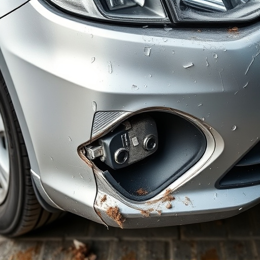 damaged car bumper