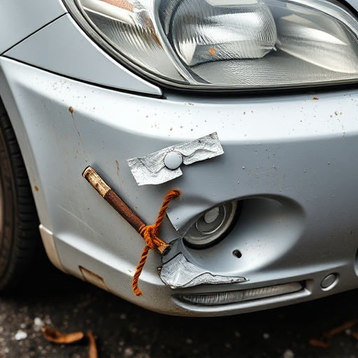 damaged car bumper