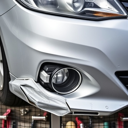 damaged car bumper