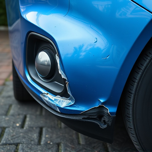 damaged car bumper