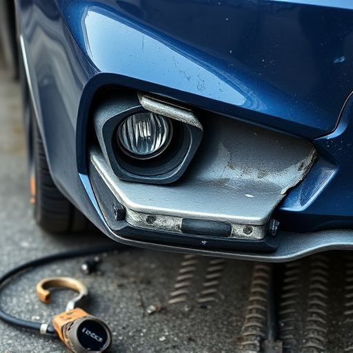 damaged car bumper