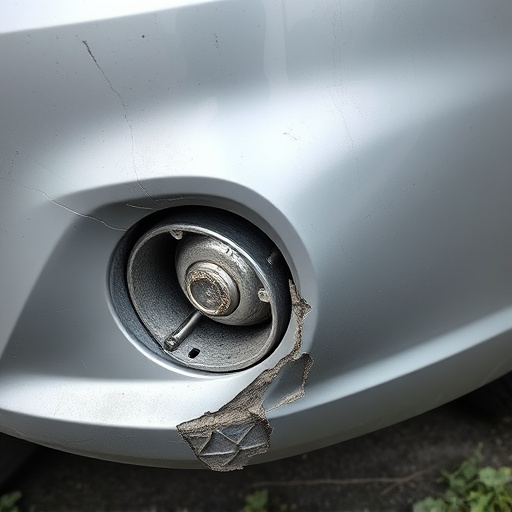 damaged car bumper