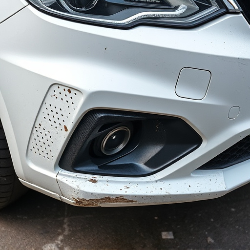 damaged car bumper