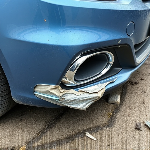 damaged car bumper