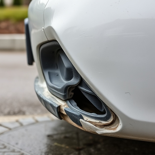 damaged car bumper