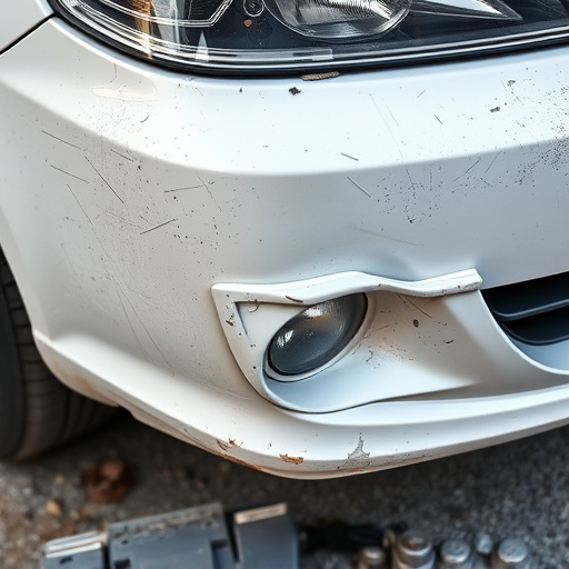 damaged car bumper