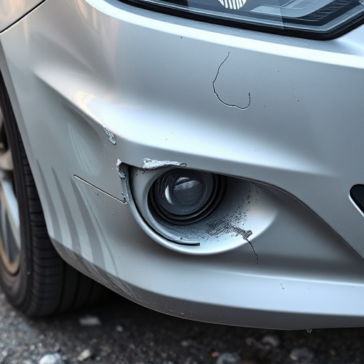 damaged car bumper