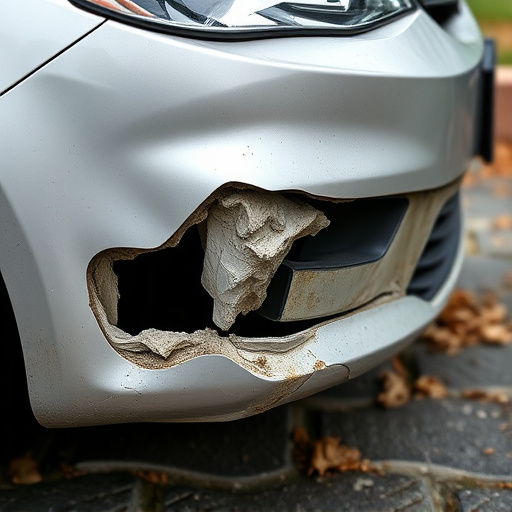 damaged car bumper