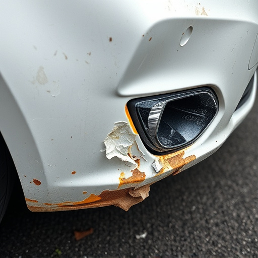 damaged car bumper
