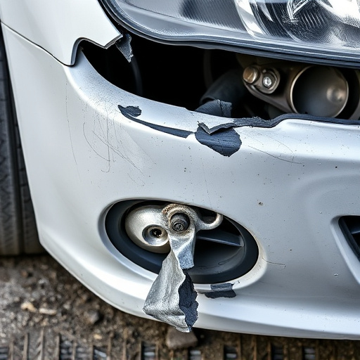 damaged car bumper