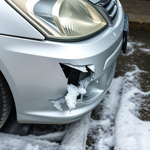 damaged car bumper