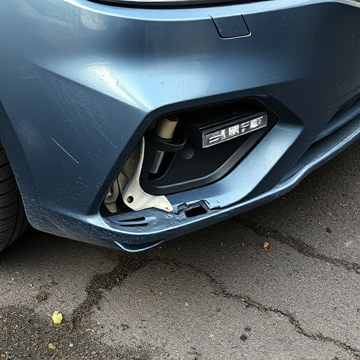 damaged car bumper