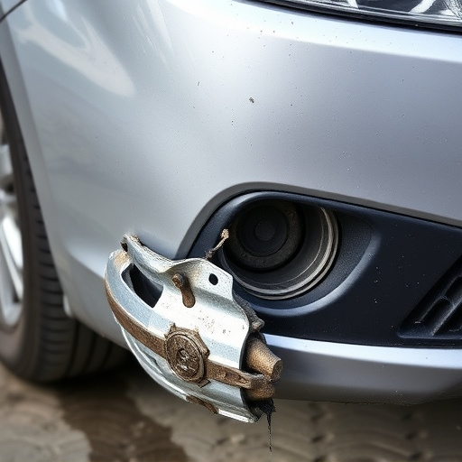 damaged car bumper