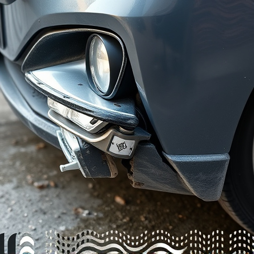 damaged car bumper