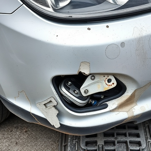 damaged car bumper