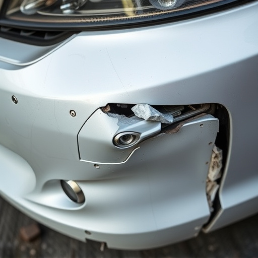 damaged car bumper