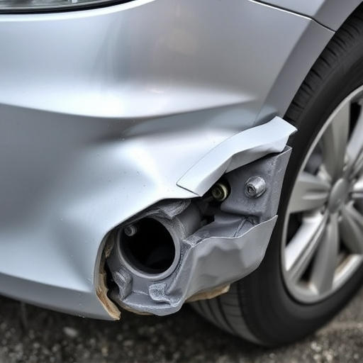 damaged car bumper