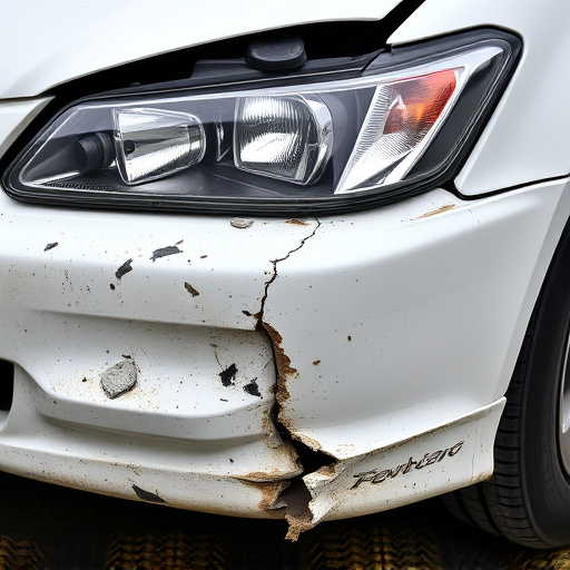 damaged car bumper