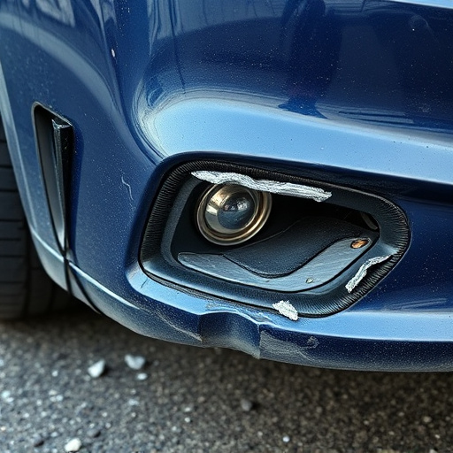 damaged car bumper