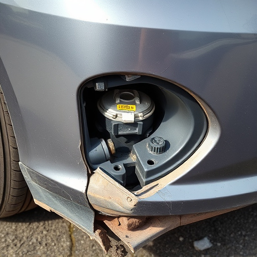 damaged car bumper
