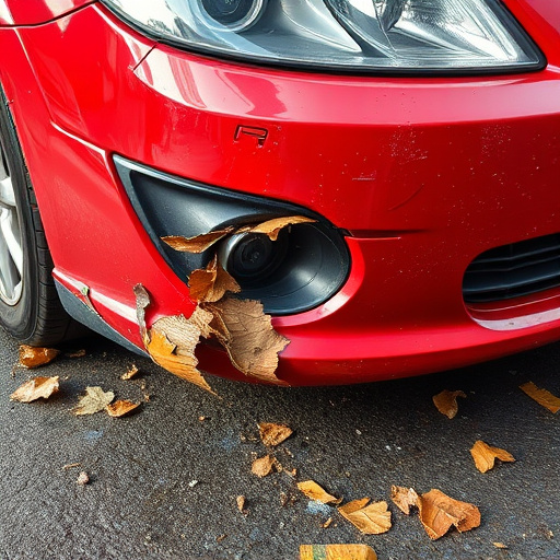damaged car bumper
