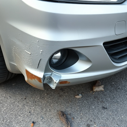 damaged car bumper