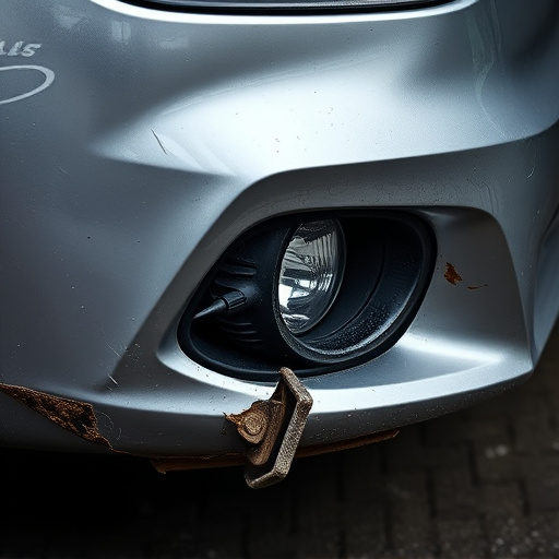 damaged car bumper