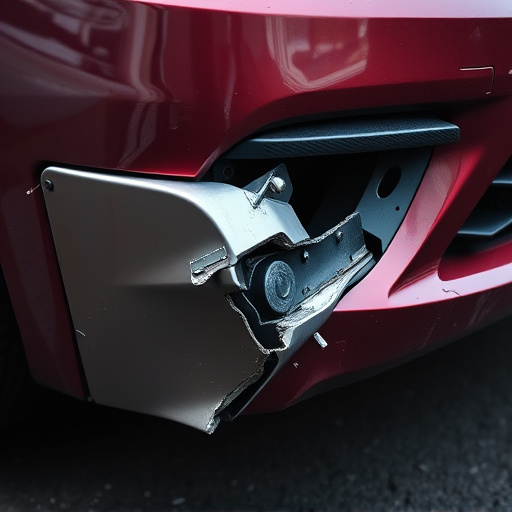 damaged car bumper