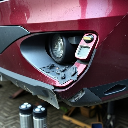 damaged car bumper