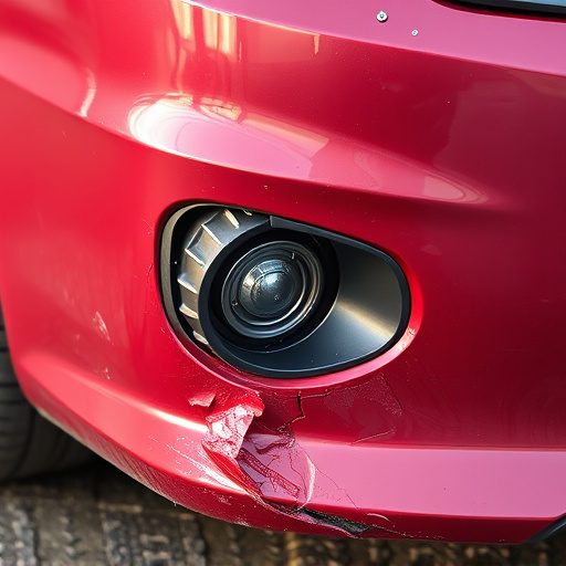 damaged car bumper