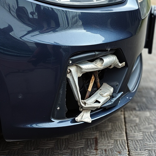 damaged car bumper