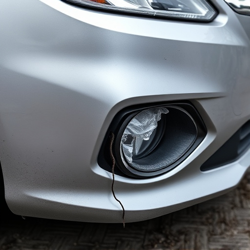 damaged car bumper