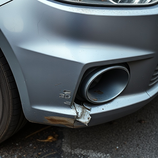 damaged car bumper