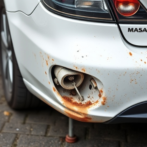 damaged car bumper
