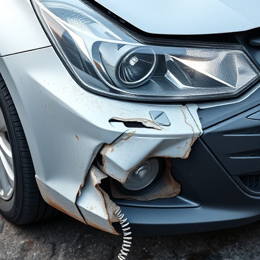 damaged car bumper