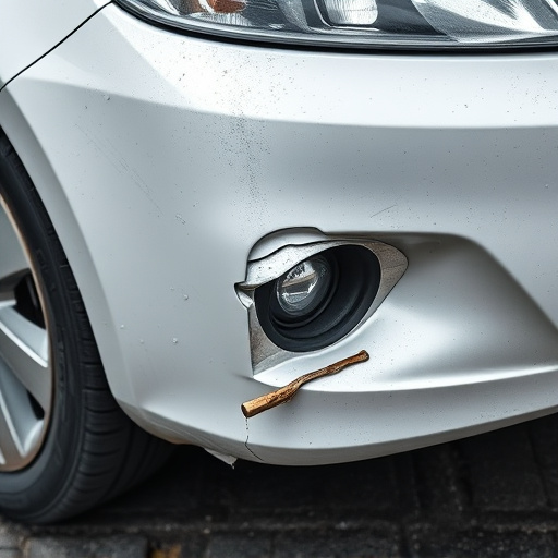 damaged car bumper