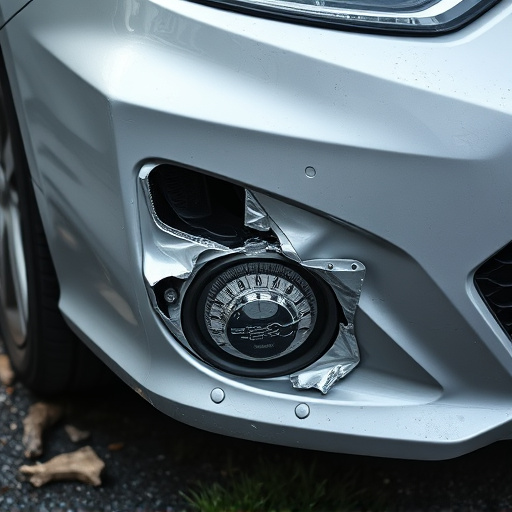 damaged car bumper