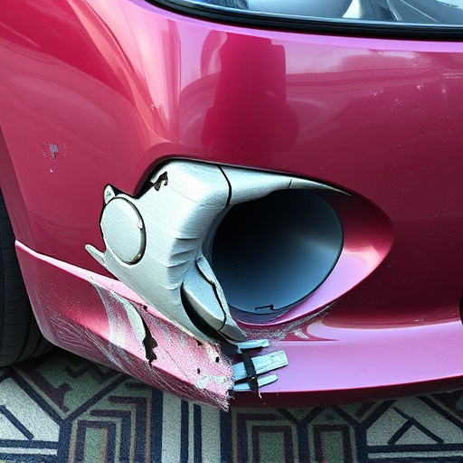 damaged car bumper