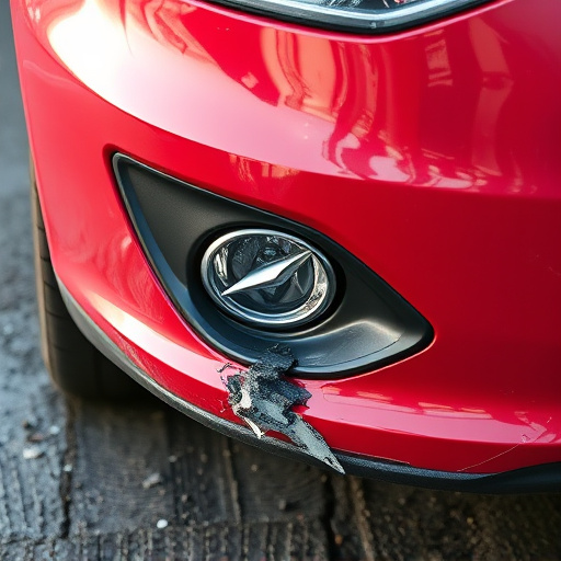 damaged car bumper