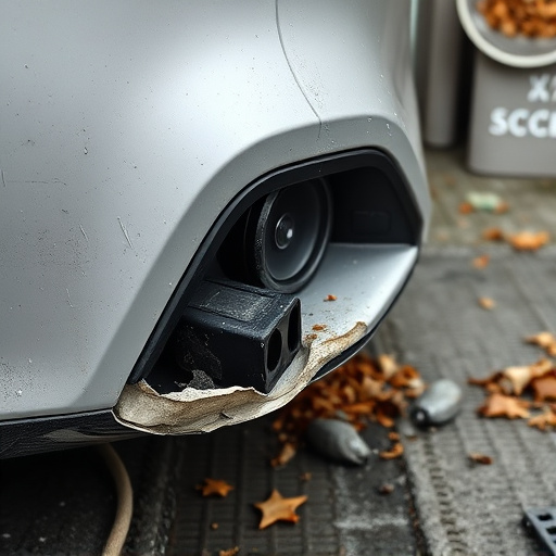 damaged car bumper