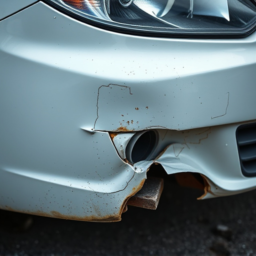 damaged car bumper
