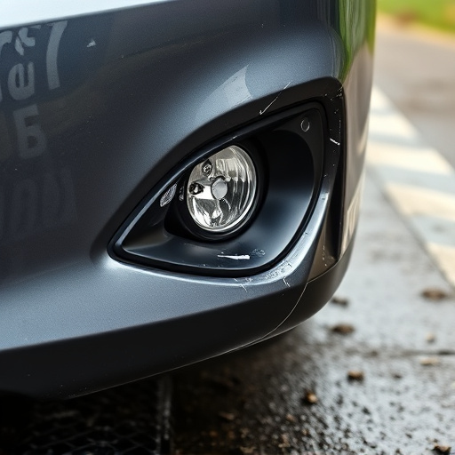 damaged car bumper