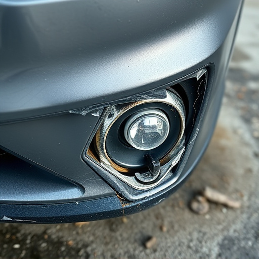 damaged car bumper