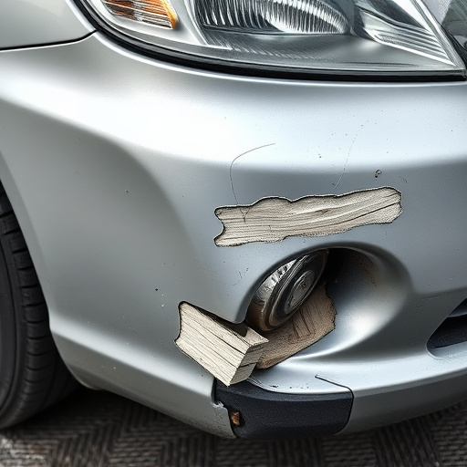 damaged car bumper
