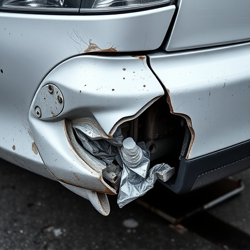 damaged car bumper