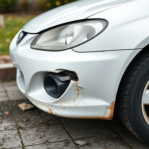 damaged car bumper