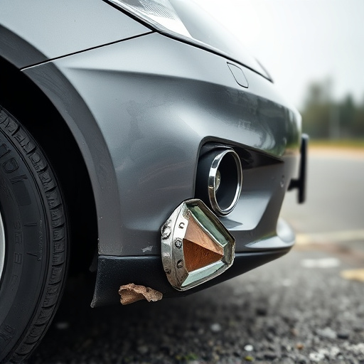 damaged car bumper